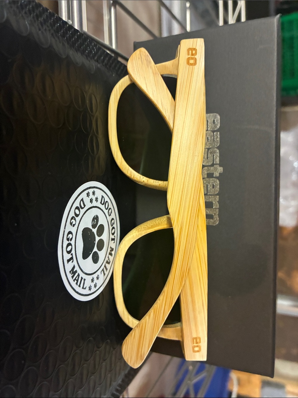 Eastern Outer Bamboo Sunglasses with Green Lenses - Picture 5 of 8